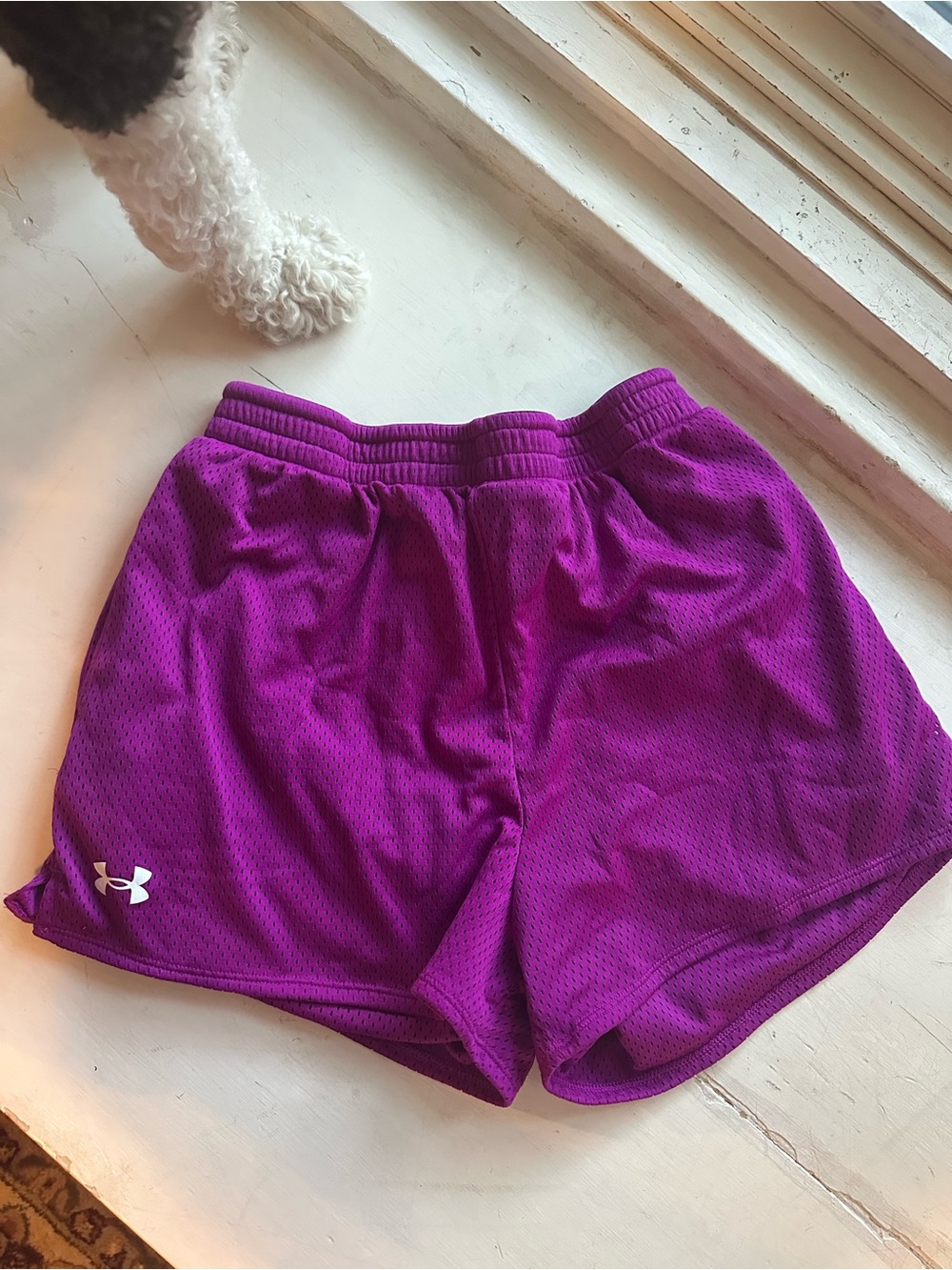 Under Armour Women's Bright Purple Mesh Athletic Shorts